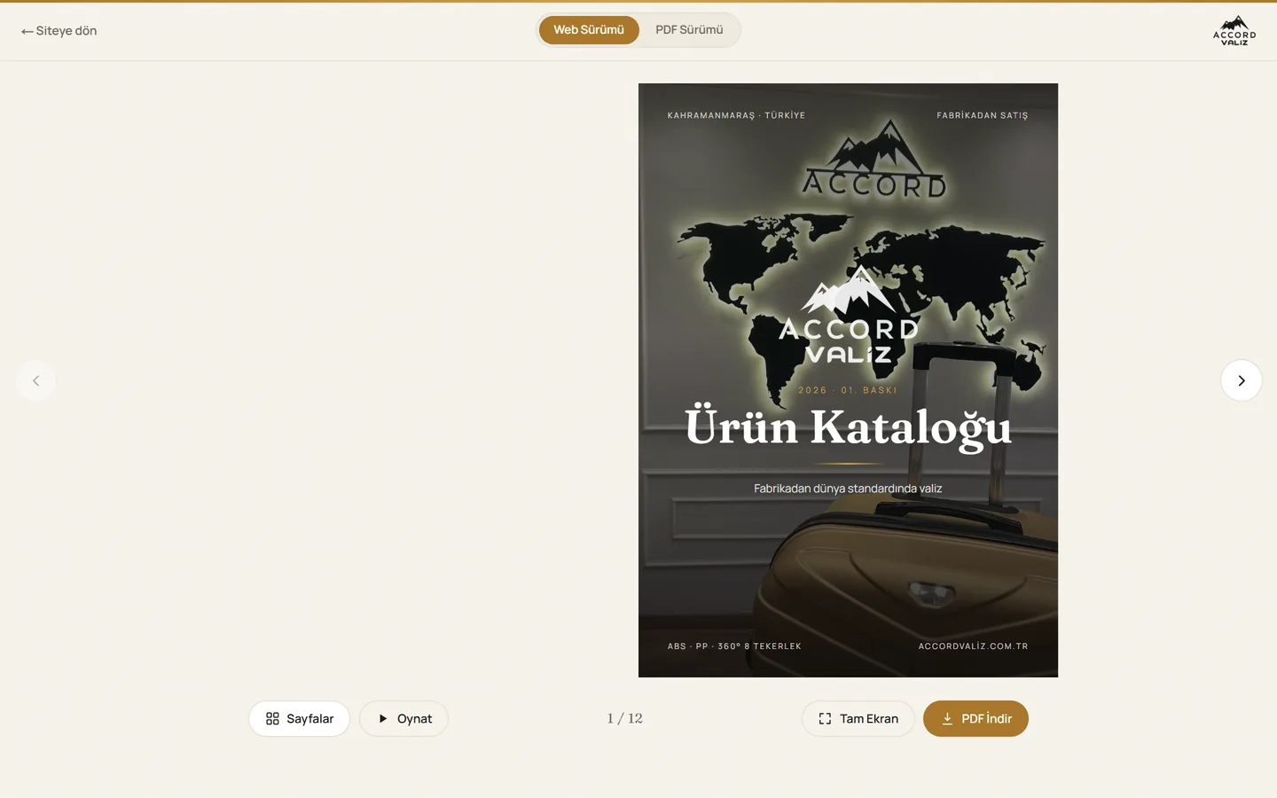 Sayfa çevirmeli e-katalog