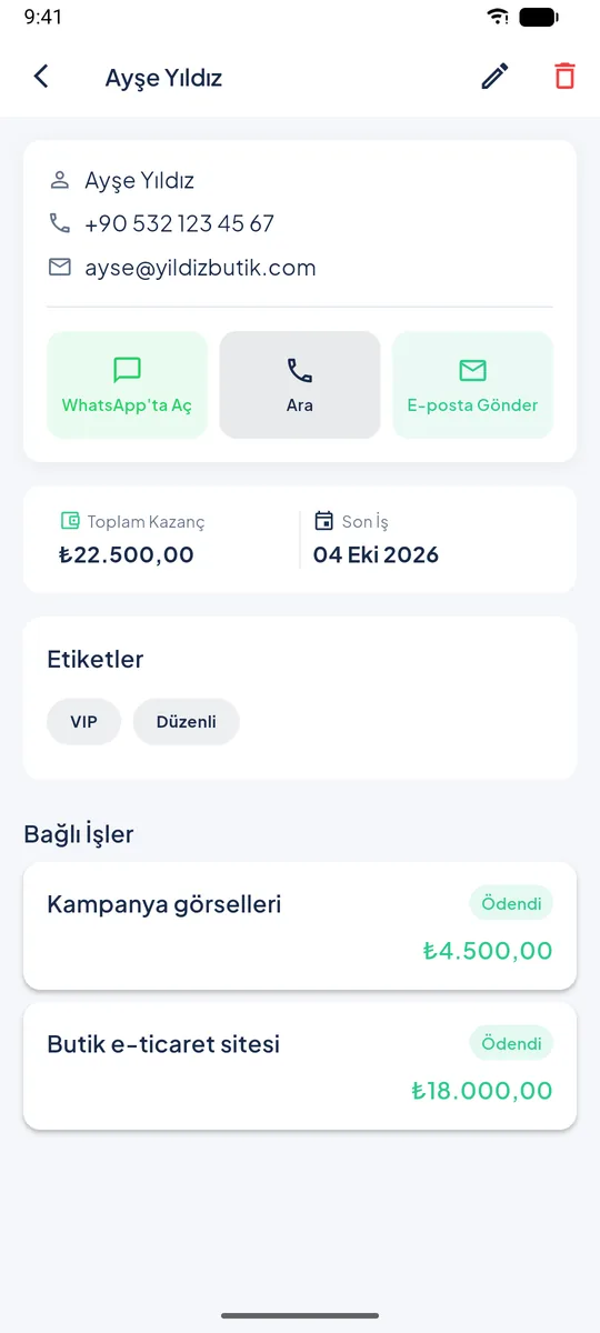 Müşteri detayı