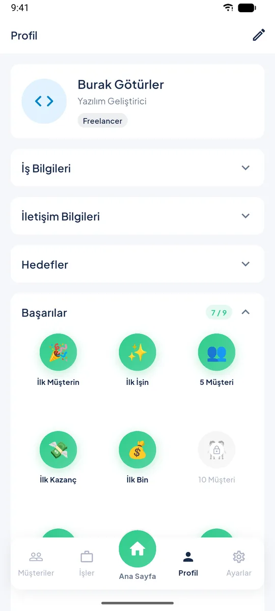 Profil ve rozetler