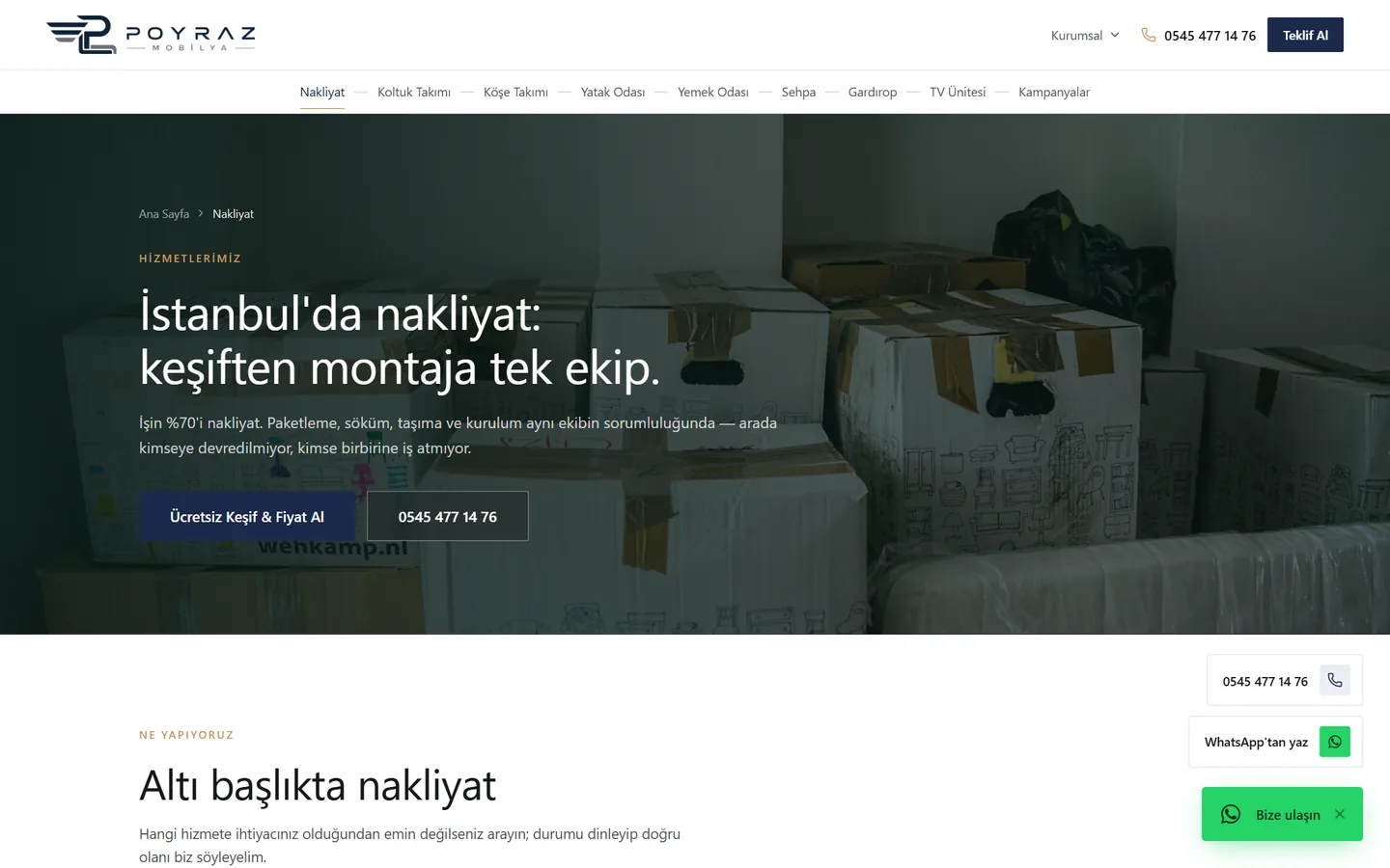 Nakliyat hizmetleri