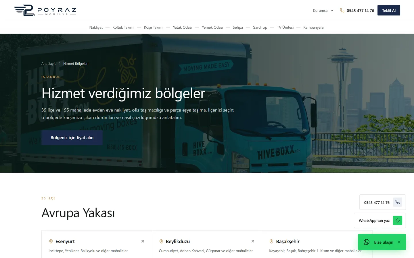 Hizmet bölgeleri